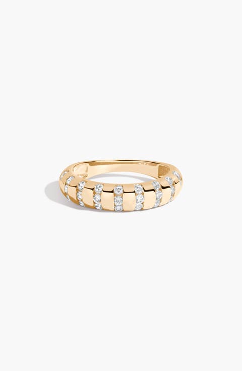 Lab Grown Sapphire Striped Matrix Ring