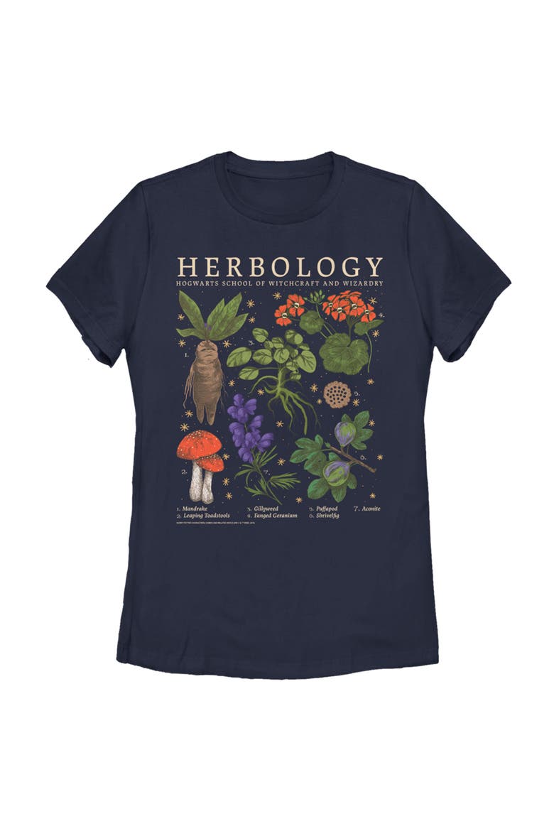 Women's Harry Potter Hogwarts Herbology  Graphic T-Shirt, Main, color, Navy Blue