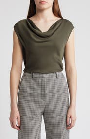 Theory Modern Cowl Neck Silk Top
