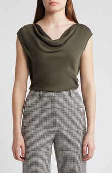 Theory Modern Cowl Neck Silk Top