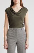 Theory Modern Cowl Neck Silk Top