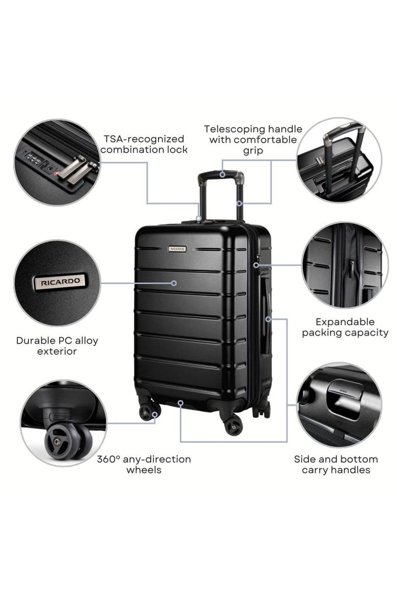 Cambria Hardside Luggage 20-inch Carry-On, Alternate, color, Black Pearl