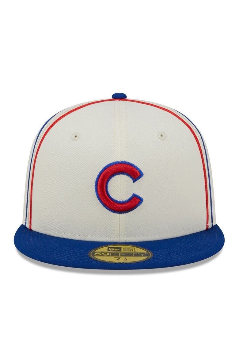 Men's New Era  Cream/Royal Chicago Cubs Chrome Sutash 59FIFTY Fitted Hat, Alternate, color, Cream