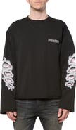 PURPLE BRAND Graphic Cropped Long Sleeve T-Shirt