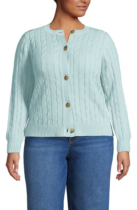 Drifter Classic Cable Crew Neck Cardigan Sweater