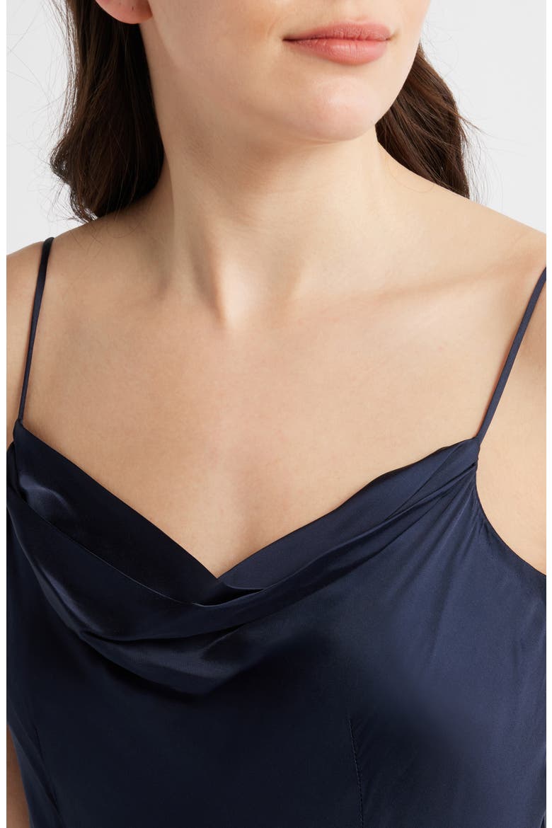 Oona Strappy Satin Midi Dress, Alternate, color, MARINE