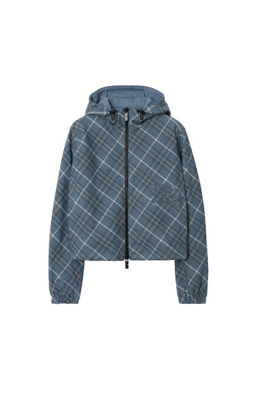 Burberry Checked Reversible Cropped Jacket In Pewter