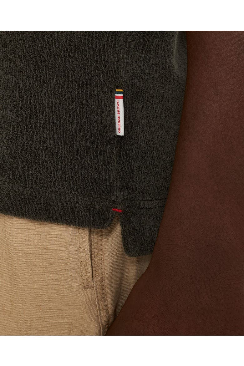 Terry Towelling Tailored Fit Towelling Polo Shirt, Alternate, color, Smoked Tea