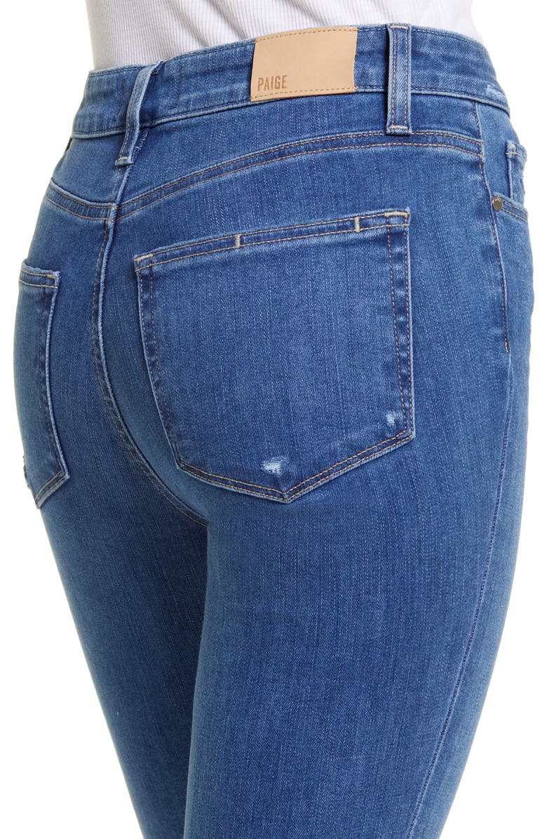 PAIGE Colette High Waist Raw Hem Crop Flare Jeans, Alternate, color, 