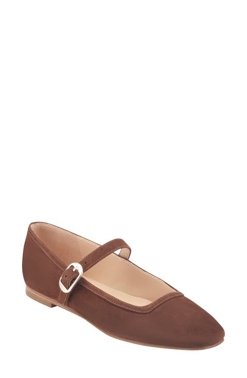 brown dress flats Women's Take Notes Dark Brown Patent Faux Leather Pointed Toe Slingback Flats | Size: 9