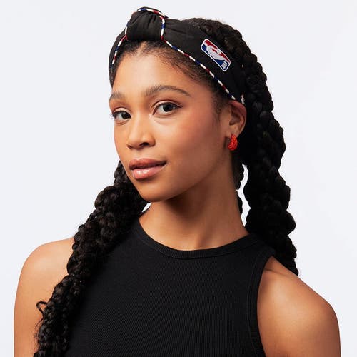Lele Sadoughi Nba Embroidered Headband In Black