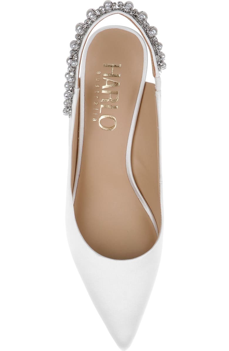 HARLO Australia Nina Pearl - Satin Bridal Slingback with Pearl Detail, Alternate, color, Soft White Satin