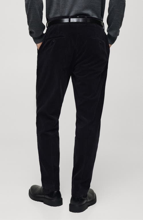 Mango Regular Fit Cotton Corduroy Chinos In Blue