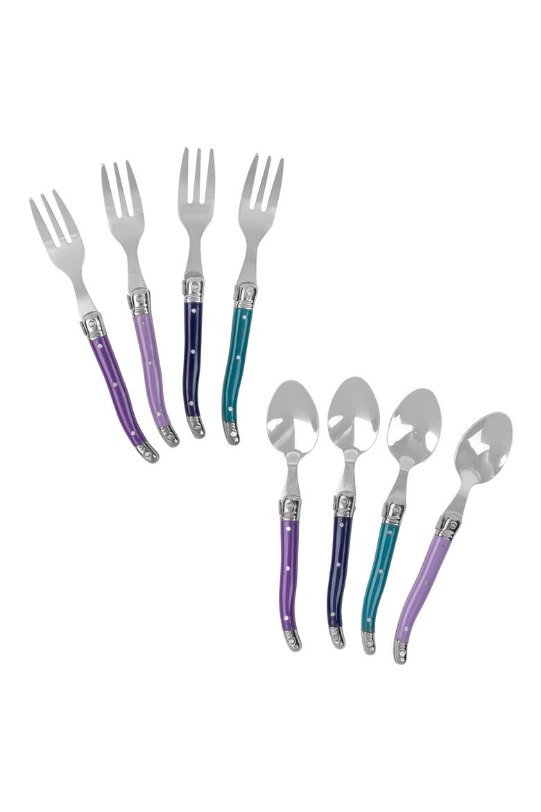 8-Piece Laguiole Spoons & Forks Set, Main, color, PLUM ROSE