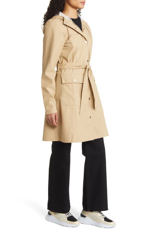 Rains Curve Waterproof Belted Jacket In Neutral