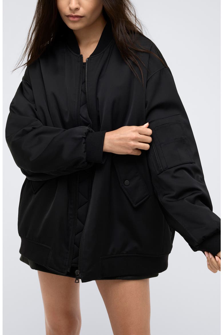 Kenneth Cole Oversize Satin Bomber Jacket (Women) | Nordstrom