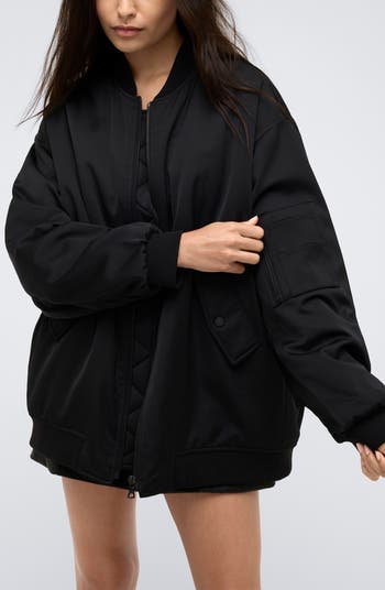 Kenneth Cole Oversize Satin Bomber Jacket | Nordstrom