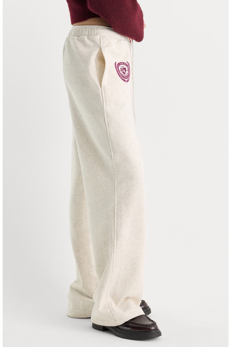 The Brushed Fleece Wide Leg Sweatpants, Alternate, color, OATMEAL001