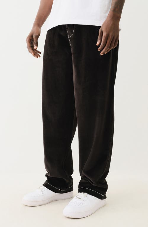 True Religion Velvet Big T Pants In Jet Black/shiny Nickel