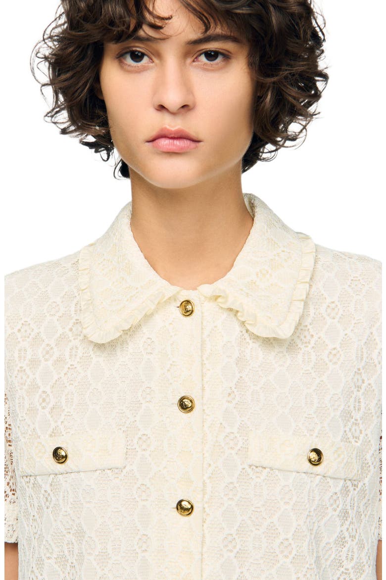 Short lace dress, Alternate, color, Ecru