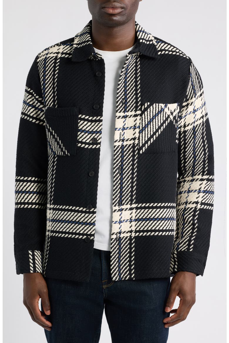 Whiting Overshirt, Main, color, BLACK / ECRU