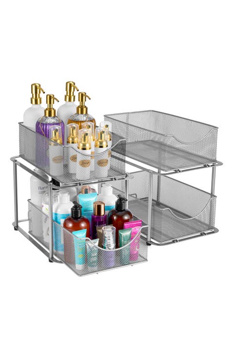 Set of 2 2-Tier Metal Organizers
