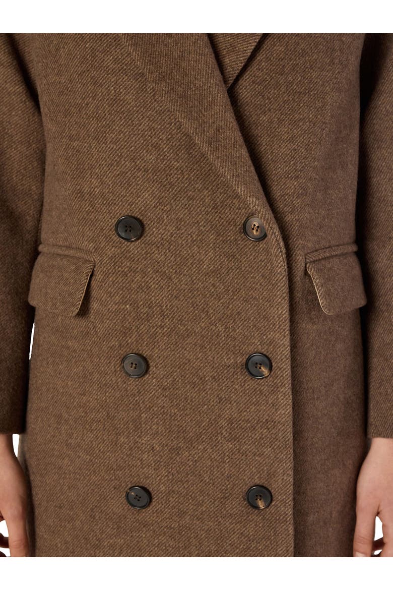 Mady Double-Breasted Midi Length Coat, Alternate, color, Brown