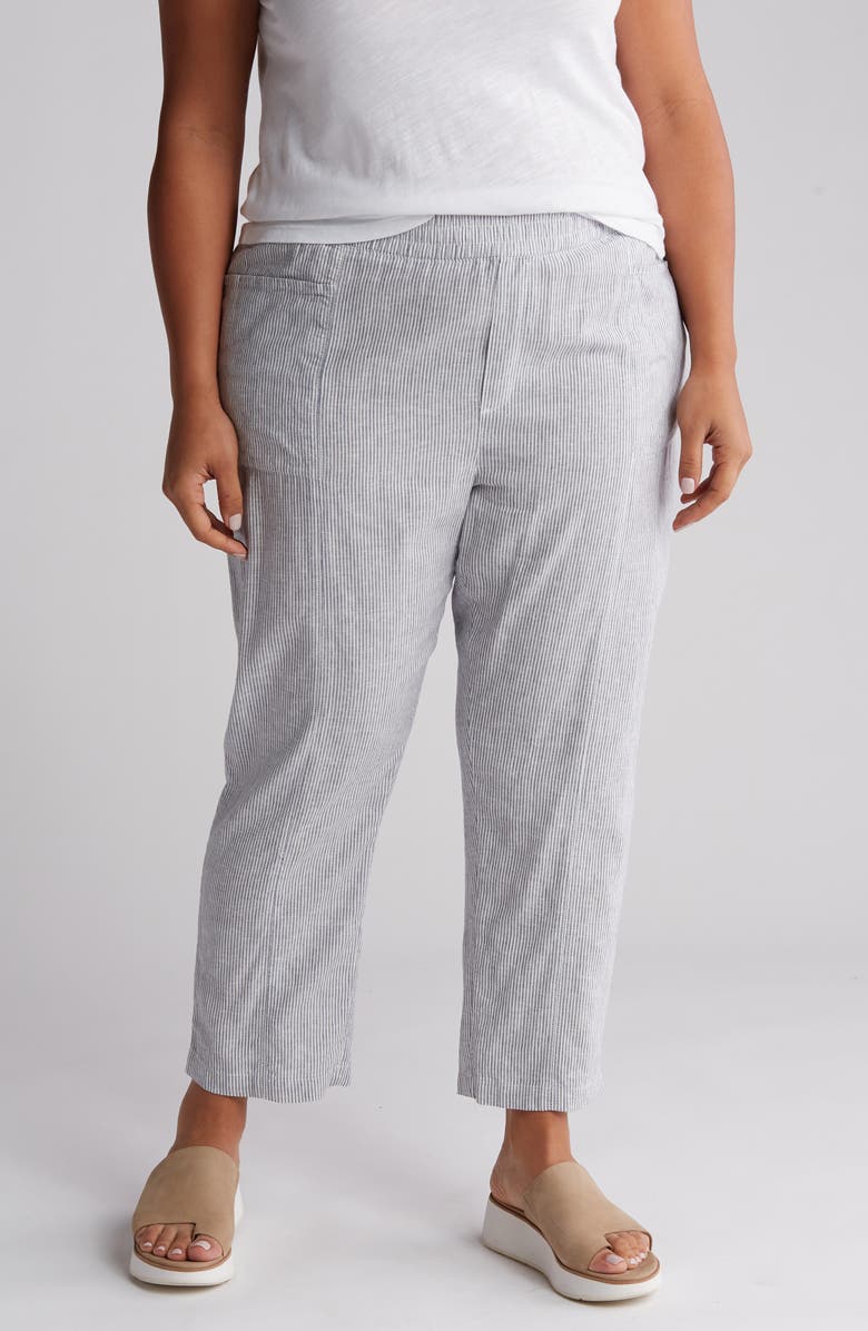 Caslon<sup>®</sup> Linen Blend Pull-On Crop Pants, Main, color,