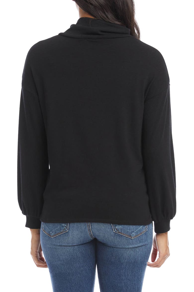 Twist Front Sweater, Alternate, color, BLACK