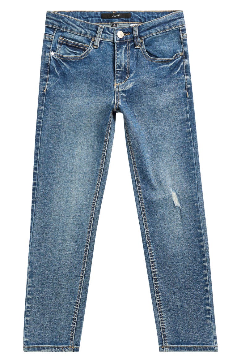 Kids' Brixton Ripped Slim Straight Leg Jeans, Main, color, DARK WASH 250
