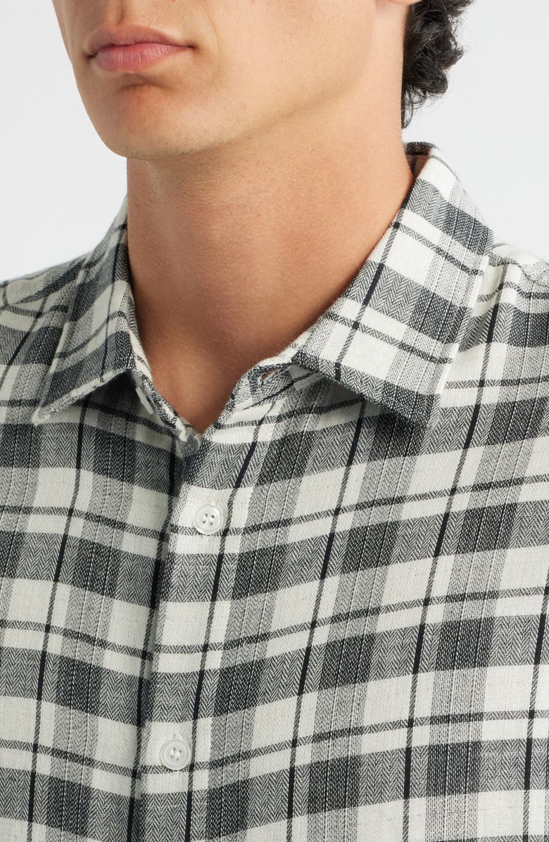 KROST Kenmare Plaid Cotton Flannel Button-Up Shirt, Alternate, color, Black