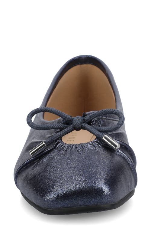 Journee Collection Callee Keyhole Square Toe Flat In Blue