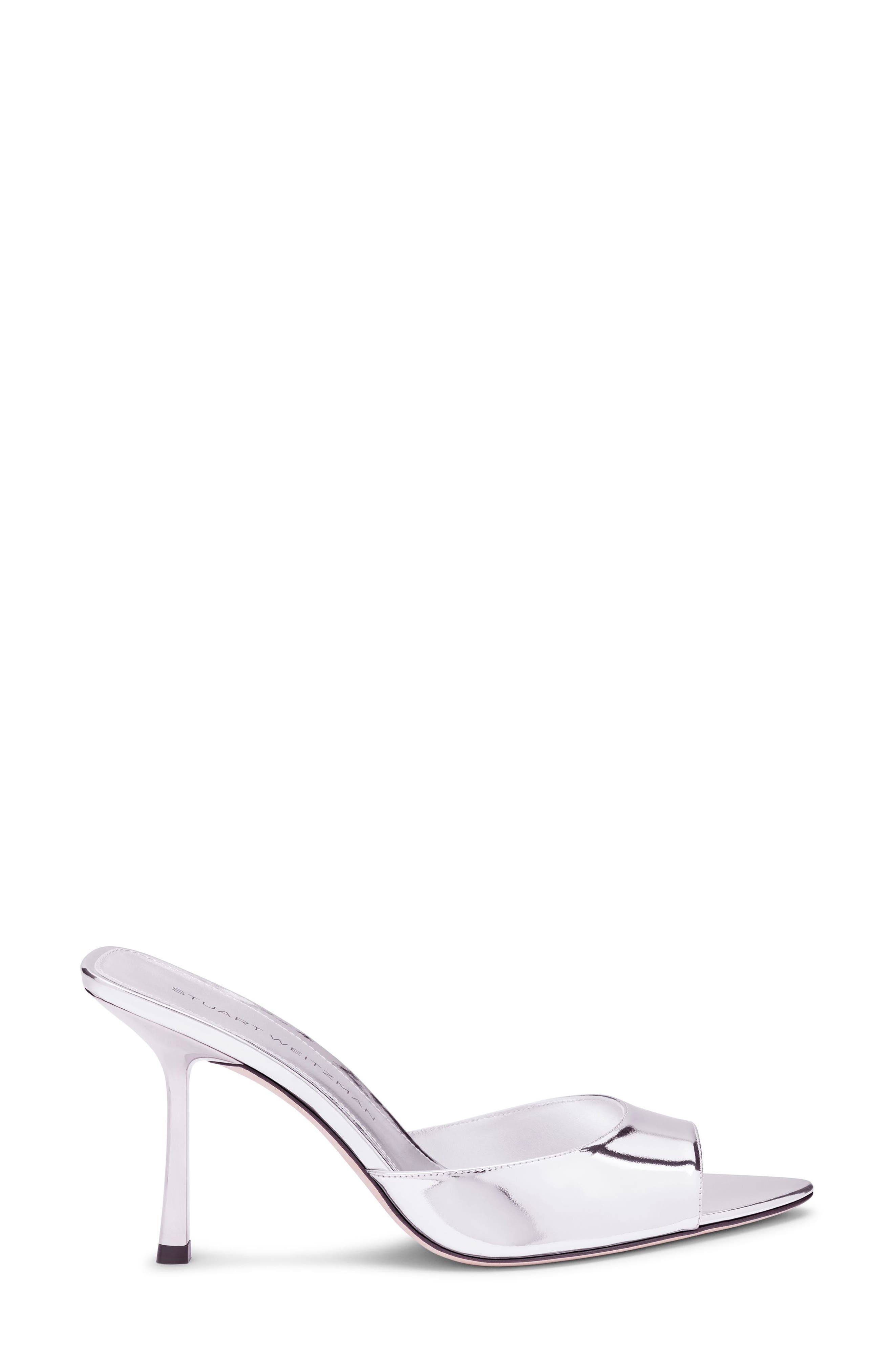 Stuart Weitzman Lexington Mule 85, Alternate, color, Silver