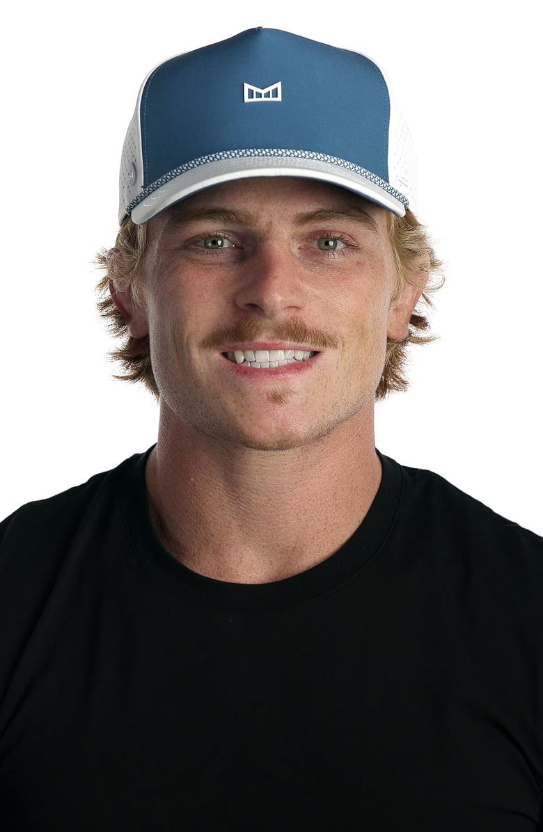 Melin Odyssey Rope Seaport Hydro Adjustable Performance Ball Cap, Alternate, color, Steel Blue/ White