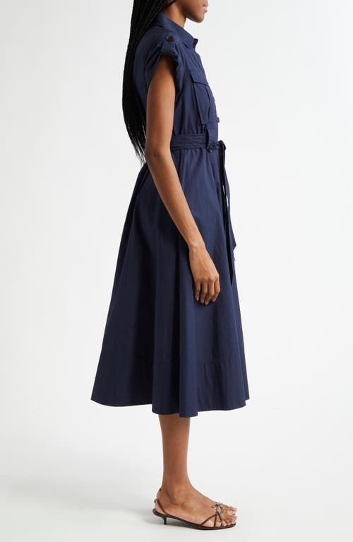 Derek Lam 10 Crosby Kayla Belted Shirtdress In Night Sky