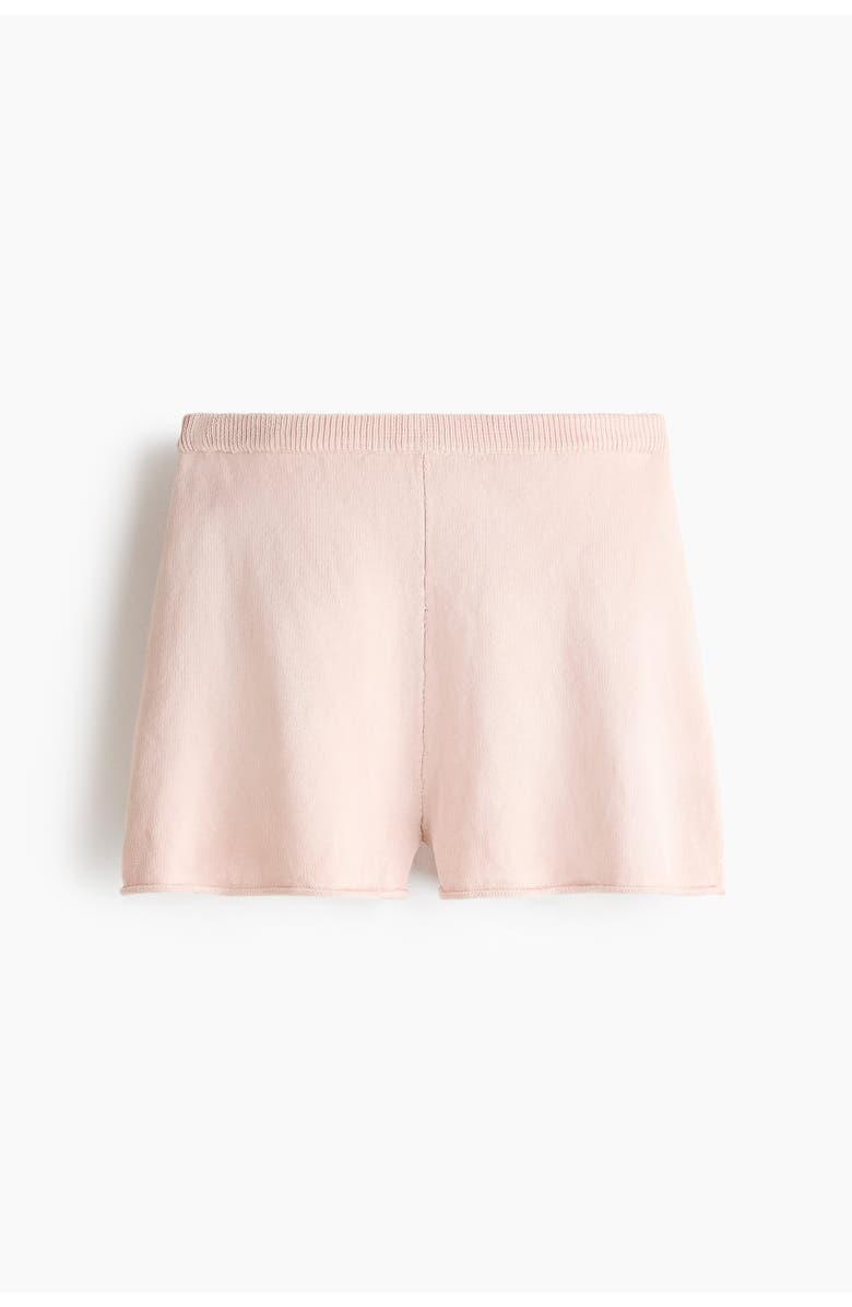 H&M Roll-edge Knitted Shorts, Alternate, color, Powder Pink