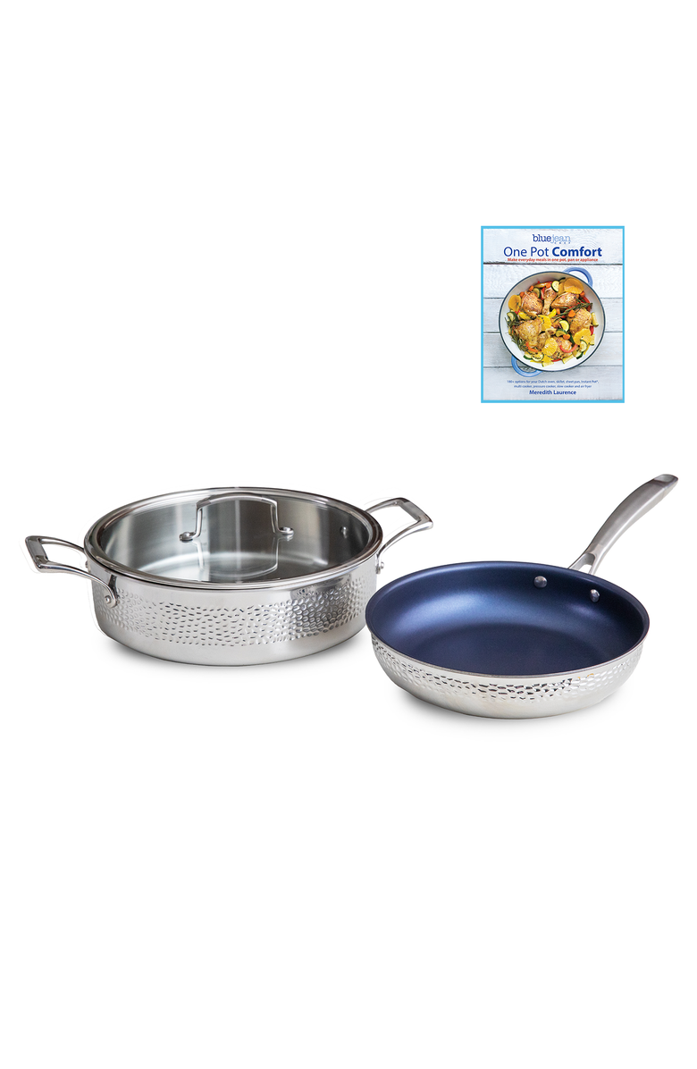 Blue Jean Chef 3-Piece Stainless Steel Cookware Set, Main, color, Silver