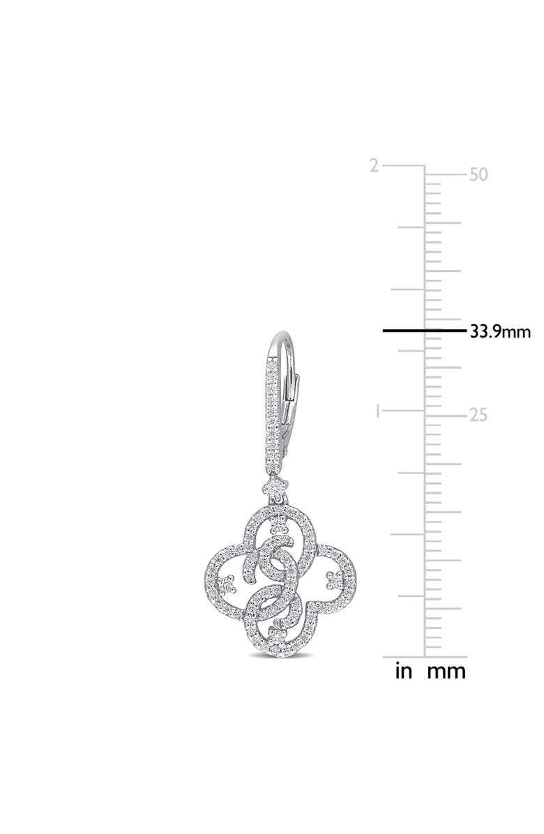 Julianna B. Moissanite Floral Leverback Earrings, Alternate, color, Sterling Silver