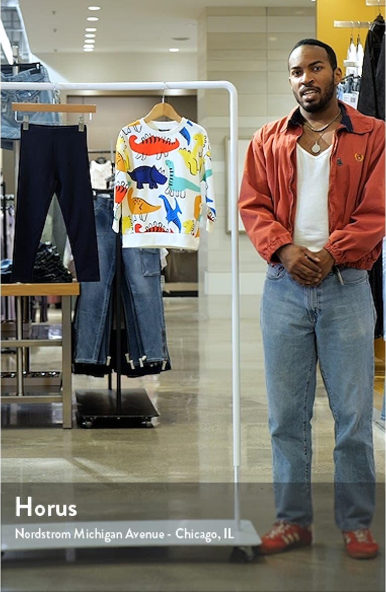 Kids' Dinosaur Print Cotton Sweatshirt & Leggings Set, sales video thumbnail