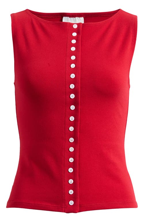 Reformation Julie Sleeveless Knit Top In Red