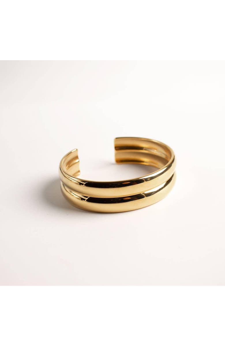 Outofoffice Chunky Gold Statement Bangle, Alternate, color, Silver