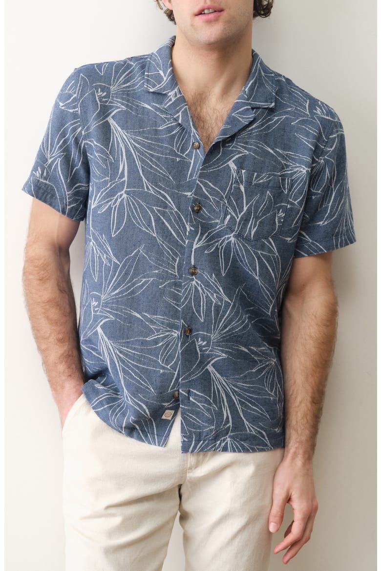 Jacquard Camp Shirt, Main, color, BLUE FLORAL