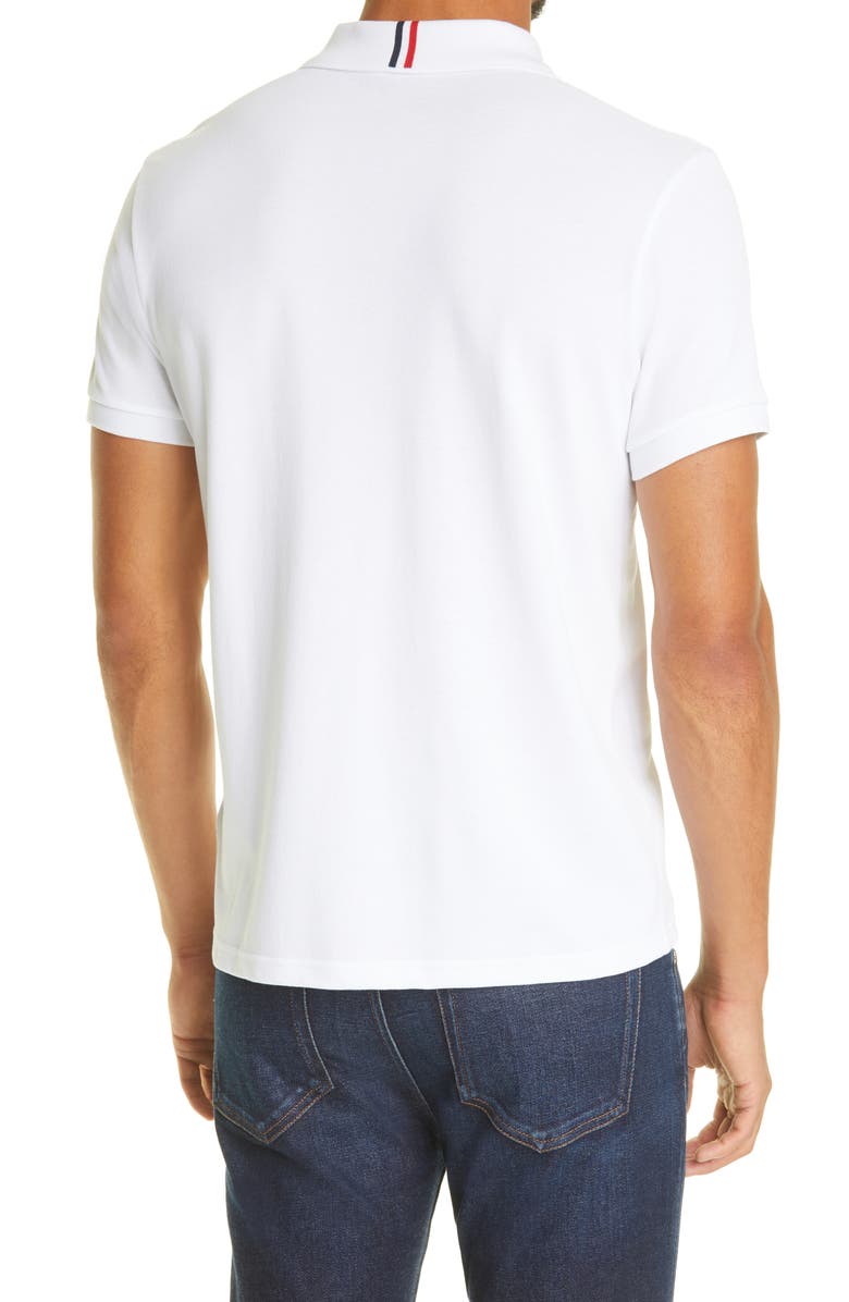 Moncler Flag Tipped Cotton Piqué Polo, Alternate, color, 