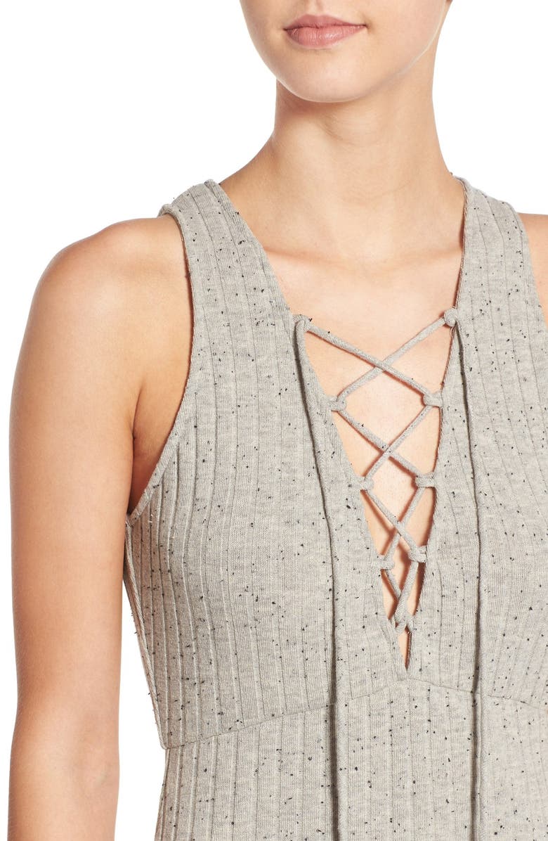 ASTR the Label ASTR Rib Knit Body-Con Dress, Alternate, color, Grey Fleck