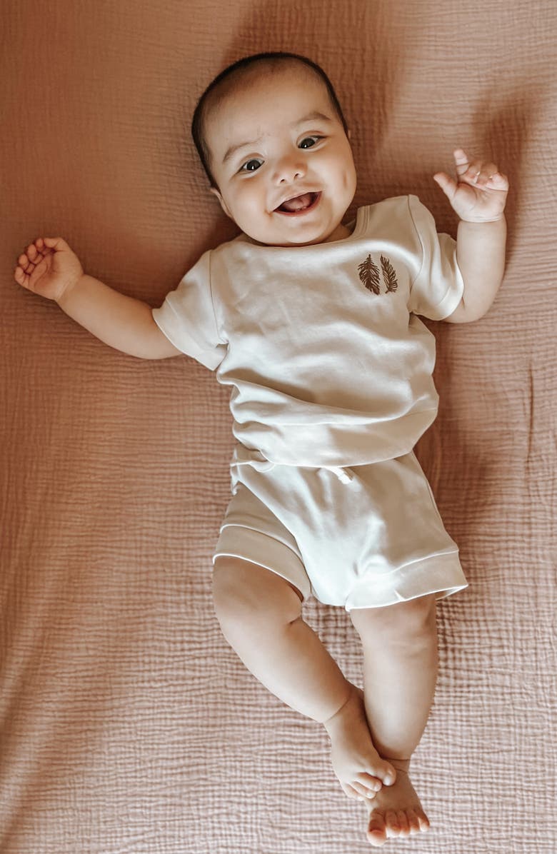 L'ovedbaby Embroidered Organic Cotton T-Shirt & Shorts Set, Alternate, color, 