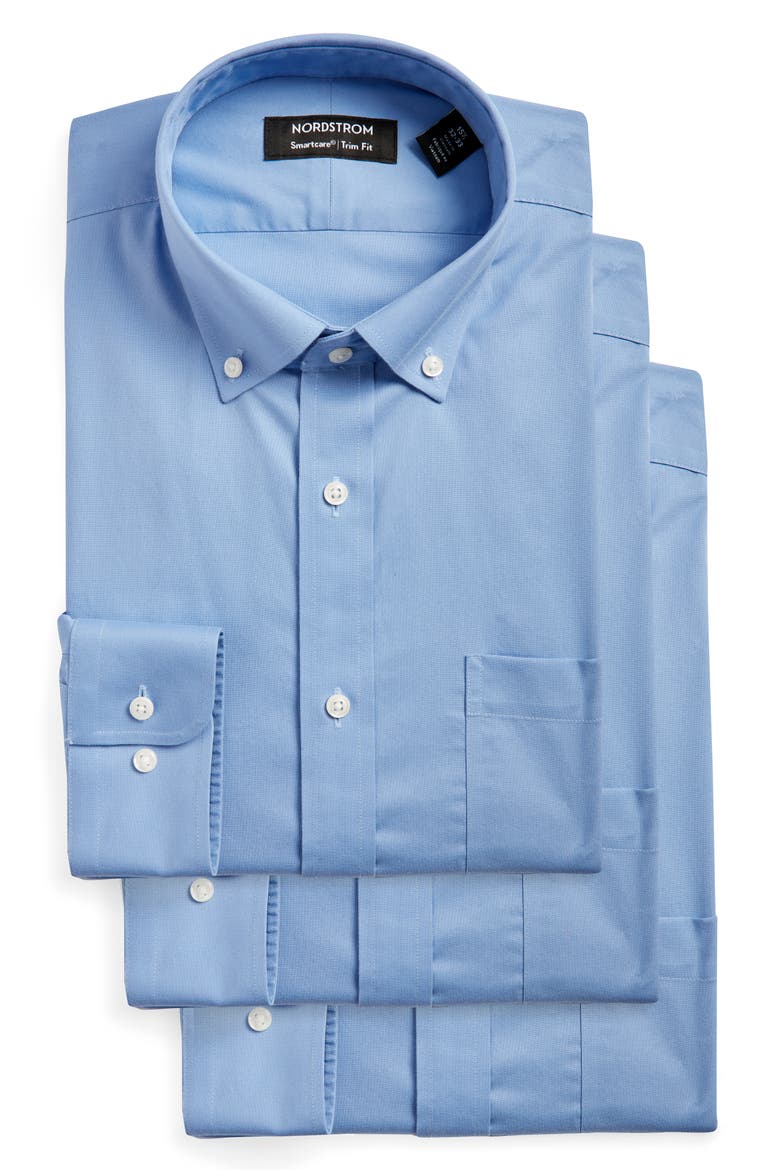 Assorted 3-Pack Smartcare™ Trim Fit Dress Shirt, Alternate, color, BLUE HYDRANGEA