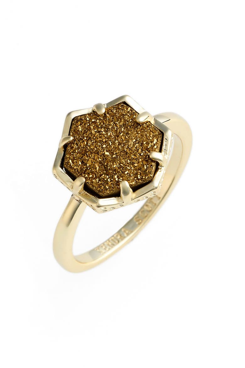 'Kylie' Drusy Ring, Main, color, GOLD BRONZE DRUSY