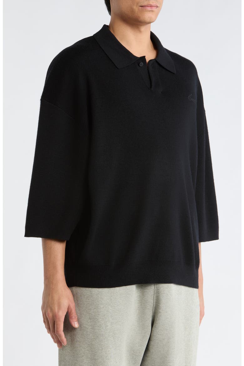 Signature '90s Wool Polo Sweater, Alternate, color, VINTAGE BLACK
