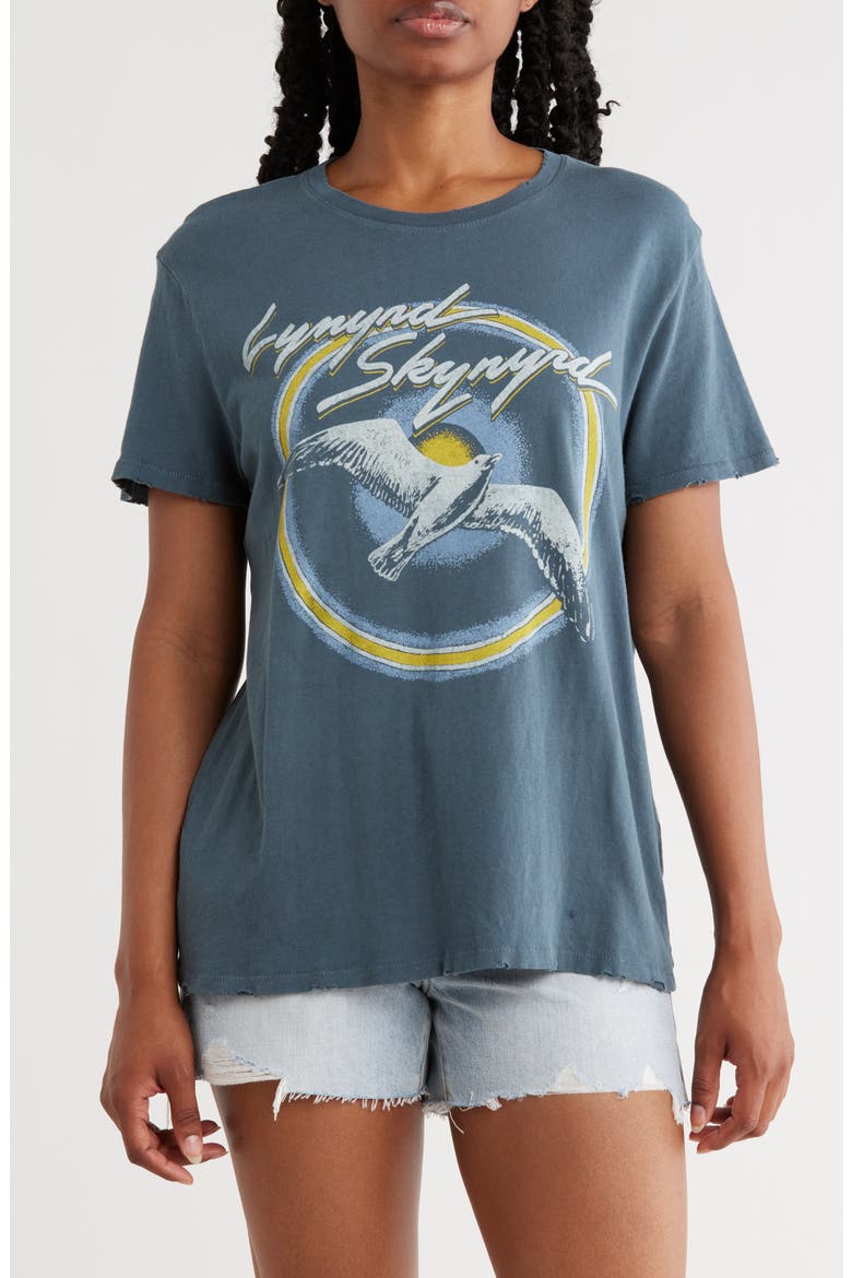 Lynard Skynyrd Bird Graphic T-Shirt, Main, color, VINTAGE BLACK SEA