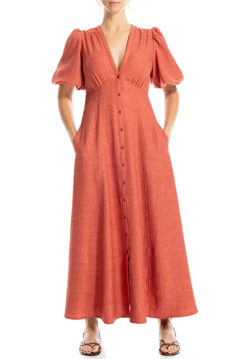 Bubble Sleeve Maxi Dress